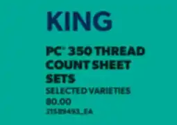Real Canadian Superstore KING PC 350 THREAD COUNT SHEET SETS offer