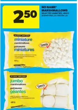 Real Canadian Superstore NO NAME MARSHMALLOWS, 400 G offer
