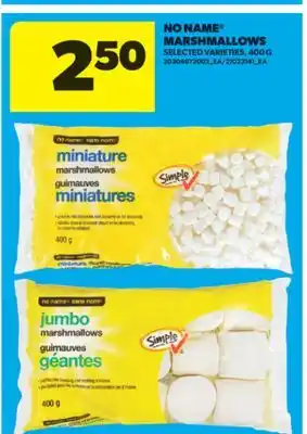 Real Canadian Superstore NO NAME MARSHMALLOWS, 400 G offer