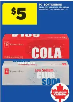 Real Canadian Superstore PC SOFT DRINKS, 12X355 ML offer