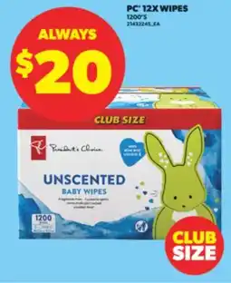 Real Canadian Superstore PC 12X WIPES, 1200'S offer