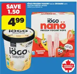 Real Canadian Superstore IÖGO FROZEN YOGURT, 946 ML OR BARS, 4/8'S offer