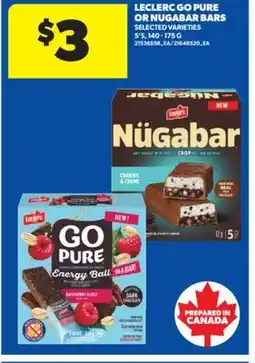 Real Canadian Superstore LECLERC GO PURE OR NUGABAR BARS, 140-175 G offer