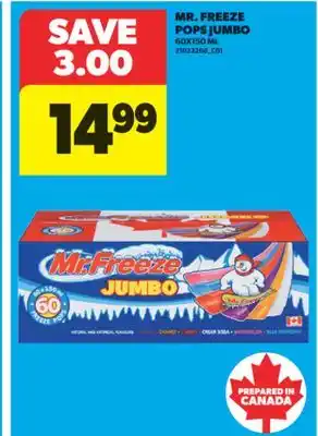 Real Canadian Superstore MR. FREEZE POPS JUMBO, 60X150 ML offer