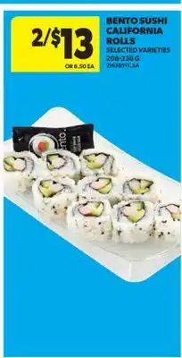 Real Canadian Superstore BENTO SUSHI CALIFORNIA ROLLS, 208-236 G offer