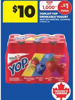 Real Canadian Superstore YOPLAIT YOP DRINKABLE YOGURT, ML offer