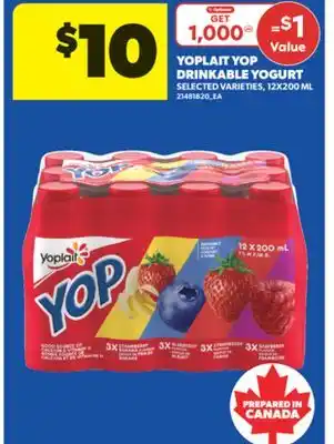 Real Canadian Superstore YOPLAIT YOP DRINKABLE YOGURT, ML offer
