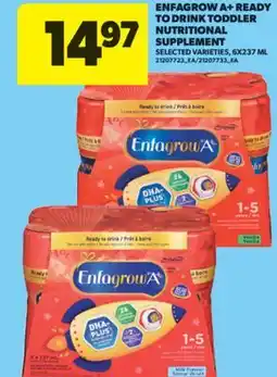 Real Canadian Superstore ENFAGROW A + READY TO DRINK TODDLER NUTRITIONAL SUPPLEMENT, 6X237 ML offer