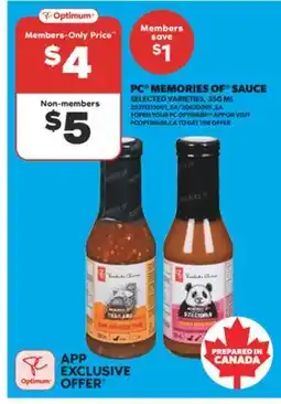 Real Canadian Superstore PC MEMORIES OF SAUCE, 350 ML offer