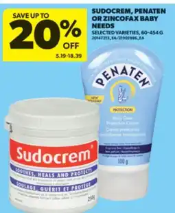 Real Canadian Superstore SUDOCREM, PENATEN OR ZINCOFAX BABY NEEDS, 60-454 G offer