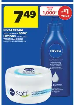 Real Canadian Superstore NIVEA CREAM, 200/250 ML OR BODY LOTIONS offer