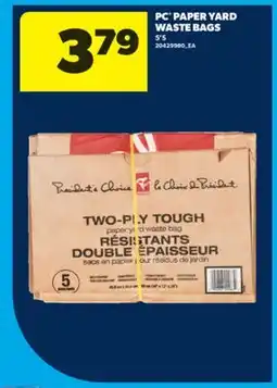 Real Canadian Superstore PC PAPER YARD WASTE BAGS, 5' S offer