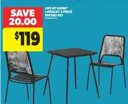 Real Canadian Superstore LIFE AT HOME LANGLEY 3 PIECE BISTRO SET offer