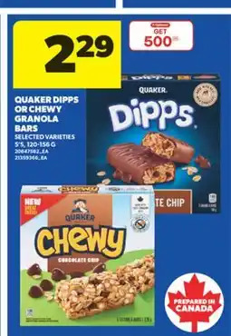 Real Canadian Superstore QUAKER DIPPS OR CHEWY GRANOLA BARS, 5'S, 120-156 G offer