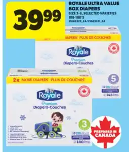 Real Canadian Superstore ROYALE ULTRA VALUE BOX DIAPERS, SIZE 3-6, 108-180'S offer