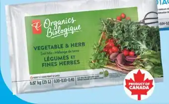 Real Canadian Superstore PC ORGANICS VEGETABLE & HERB MIX, 25 L offer