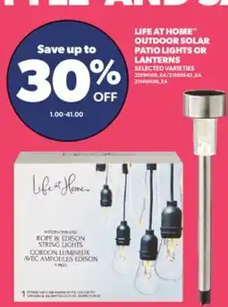 Real Canadian Superstore LIFE AT HOME OUTDOOR SOLAR PATIO LIGHTS OR LANTERNS offer