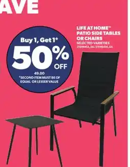 Real Canadian Superstore LIFE AT HOME PATIO SIDE TABLES OR CHAIRS offer