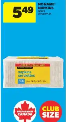 Real Canadian Superstore NO NAME NAPKINS, 500'S offer