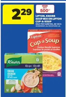 Real Canadian Superstore LIPTON, KNORR SOUP MIX OR LIPTON CUP-A-SOUP, 40-145 G offer