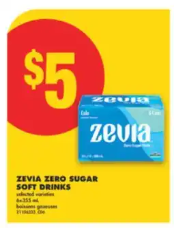 No Frills ZEVIA ZERO SUGAR SOFT DRINKS, 6x355 mL offer