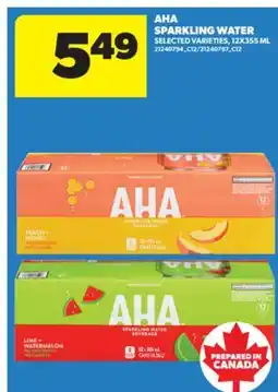 Real Canadian Superstore AHA SPARKLING WATER, 12X355 ML offer