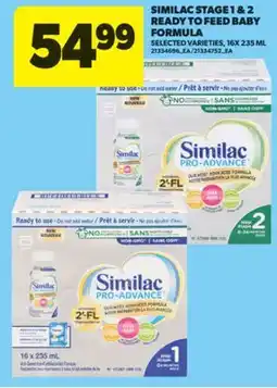 Real Canadian Superstore SIMILAC STAGE 1 & 2 READY TO FEED BABY FORMULA 16X 235 ML offer
