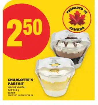 No Frills CHARLOTTE'S PARFAIT, 133-145 g offer