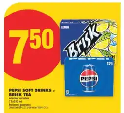 No Frills PEPSI SOFT DRINKS or BRISK TEA, 12x355 mL offer