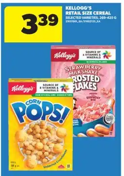Real Canadian Superstore KELLOGG'S RETAIL SIZE CEREAL, 269-425 G offer