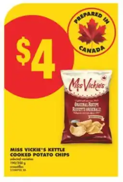 No Frills MISS VICKIE'S KETTLE COOKED POTATO CHIPS, 190/200 g offer