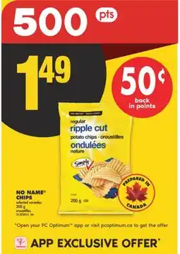 No Frills NO NAME CHIPS, 200 g offer