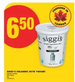 No Frills SIGGI'S ICELANDIC SKYR YOGURT, 650/750 g offer