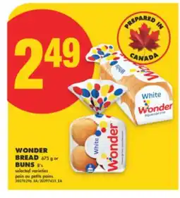 No Frills WONDER BREAD, 675 g or BUNS, 8's offer