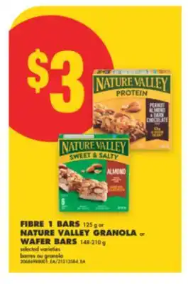 No Frills FIBRE 1 BARS 125 g or NATURE VALLEY GRANOLA or WAFER BARS 148-210 g offer