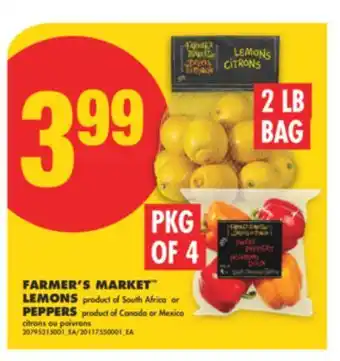 No Frills FARMER'S MARKET LEMONS, 2 LB BAG OR PEPPERS, PKG OF 2 offer