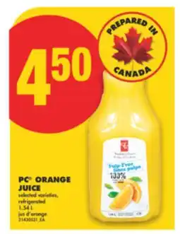 No Frills PC ORANGE JUICE, 1.54 L offer