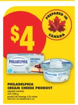 No Frills PHILADELPHIA CREAM CHEESE PRODUCT, 227/250 g offer