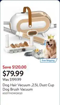 Walmart Dog Hair Vacuum ,2.5L Dust Cup Dog Brush Vacuum offer