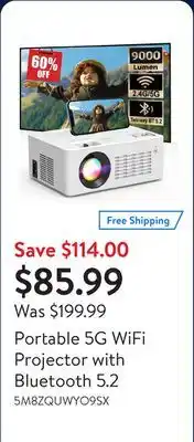 Walmart Portable 5G WiFi Projector with Bluetooth 5.2 offer