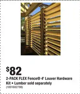 Home Depot 2-PACK FLEX Fence 4' Louver Hardware Kit • Lumber sold separately offer