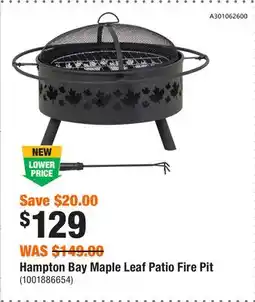 Home Depot Hampton Bay Maple Leaf Patio Fire Pit offer