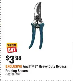 Home Depot EXCLUSIVE Anvil 8 Heavy Duty Bypass Pruning Shears offer