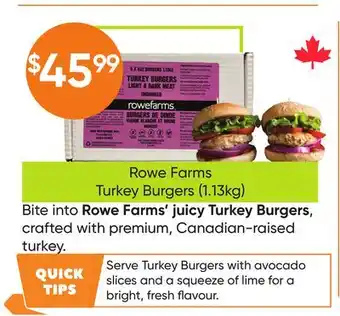 Healthy Planet Rowe Farms Turkey Burgers (1.13kg) offer