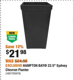 Home Depot EXCLUSIVE HAMPTON BAY 22.5 Sydney Chevron Planter offer