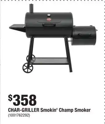 Home Depot CHAR-GRILLER Smokin' Champ Smoker offer