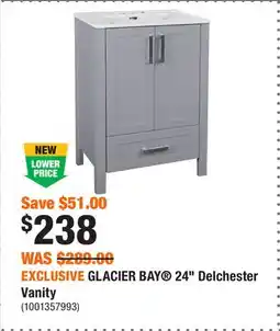 Home Depot EXCLUSIVE GLACIER BAY 24 Delchester Vanity offer