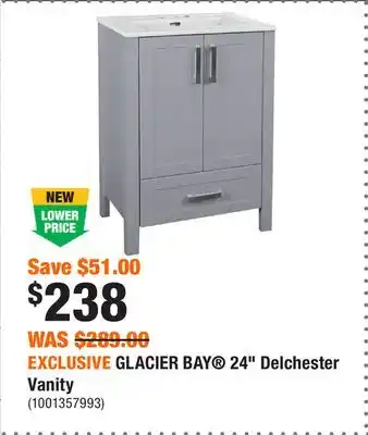 Home Depot EXCLUSIVE GLACIER BAY 24 Delchester Vanity offer