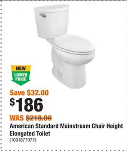 Home Depot American Standard Mainstream Chair Height Elongated Toilet offer