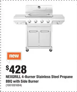 Home Depot NEXGRILL 4-Burner Stainless Steel Propane BBQ with Side Burner offer
